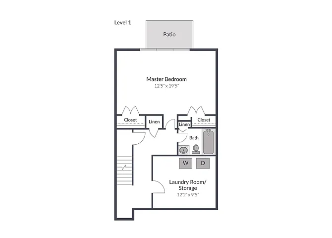 Floor plan 4 Bedroom 2.5 Bath Townhome