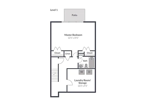 Floor plan 4 Bedroom 2.5 Bath Townhome