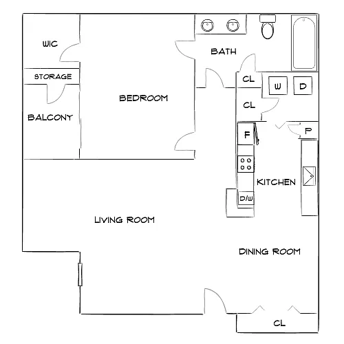Floor plan Design 1B Premier
