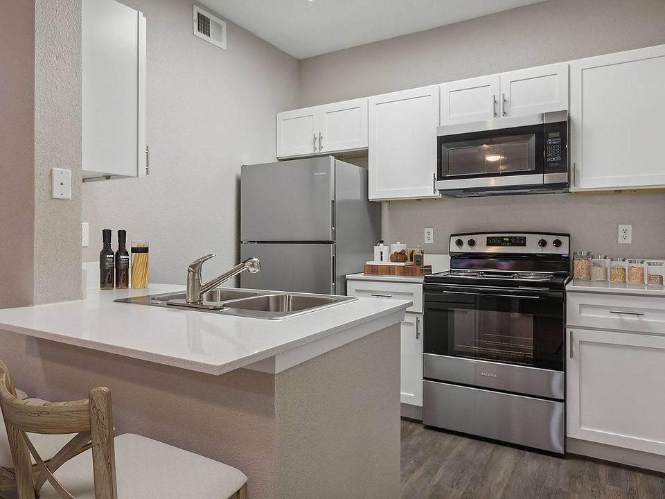 Kitchen with stainless steel appliances