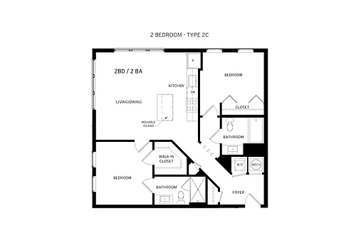 Floor plan Cerise - 2 Bedroom