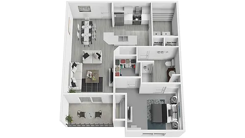 Floor plan 1 bed x 1 bath