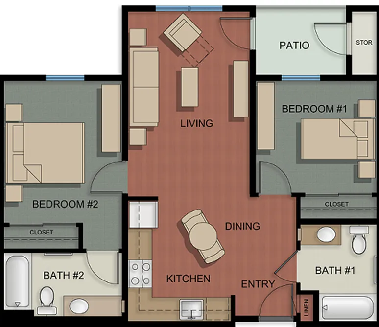 Floor plan 2 Bedroom unit