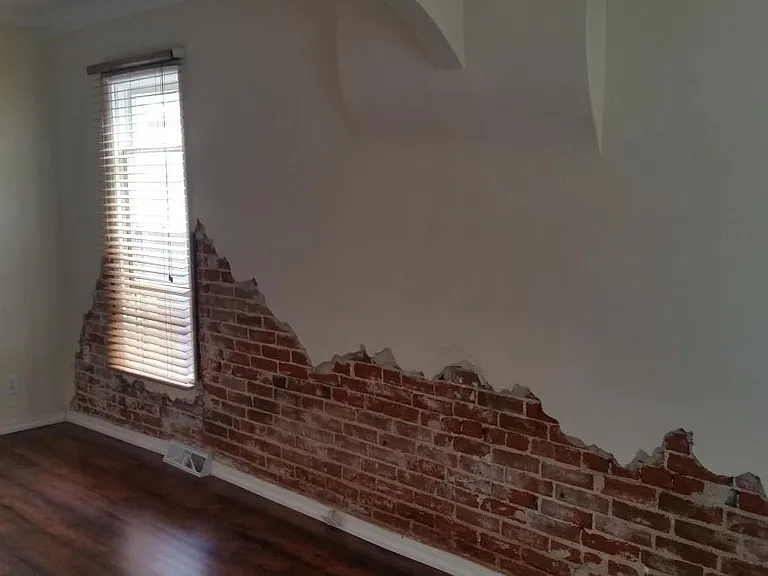 Exposed brick walls