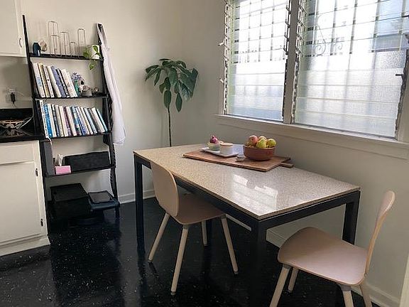 Dining area can seat six persons