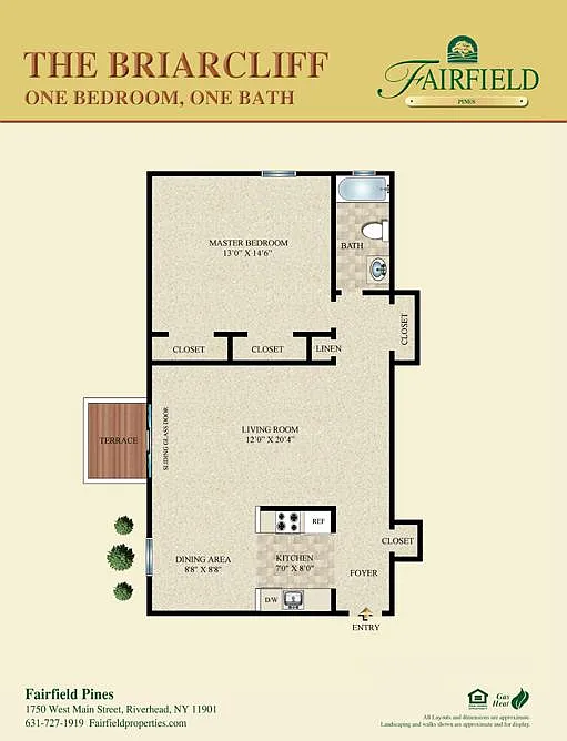 Floor plan The Briarcliff One Bedroom