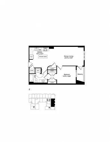 Floor plan ONE BEDROOM F