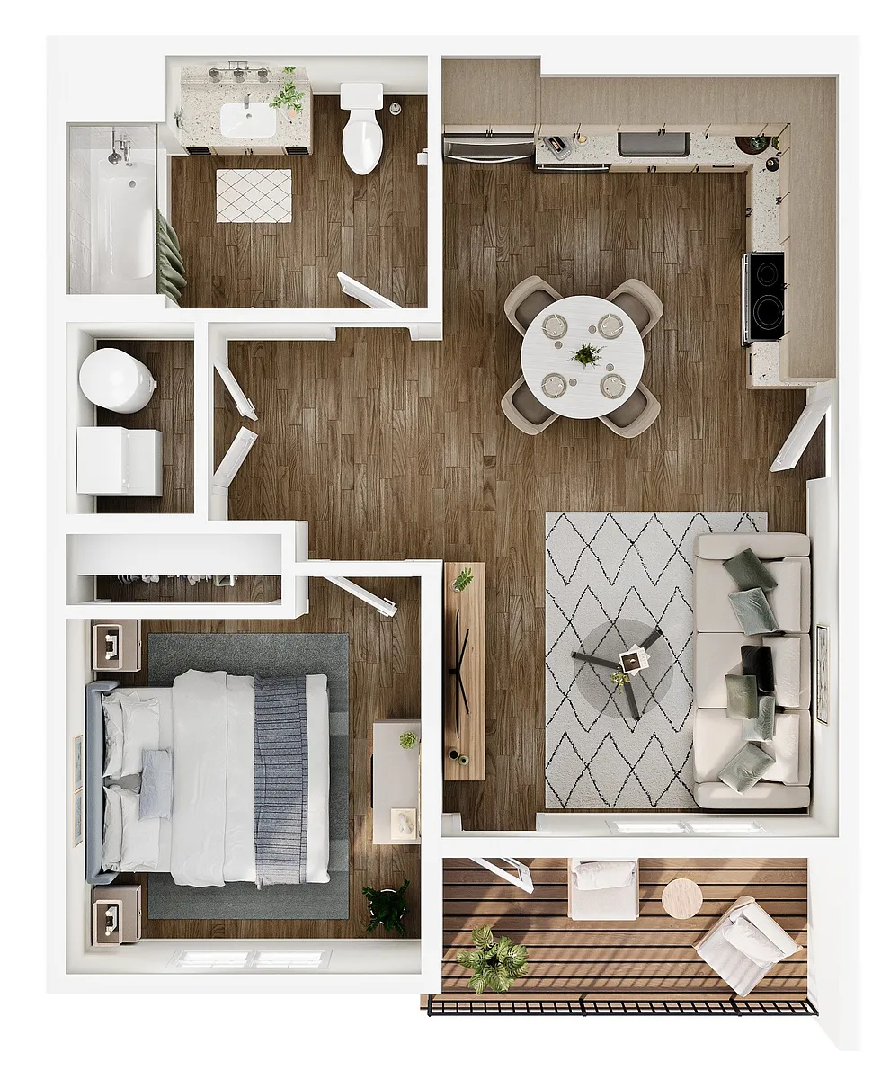 Floor plan 1X1 D