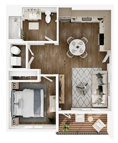 Floor plan 1X1 D
