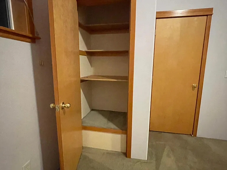 Primary bedroom closet with shelving