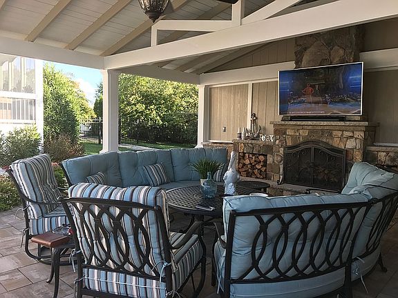 Pavilion/stone fireplace 