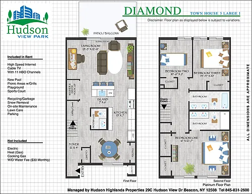 Floor plan Town House 3 BR LG I Diamond