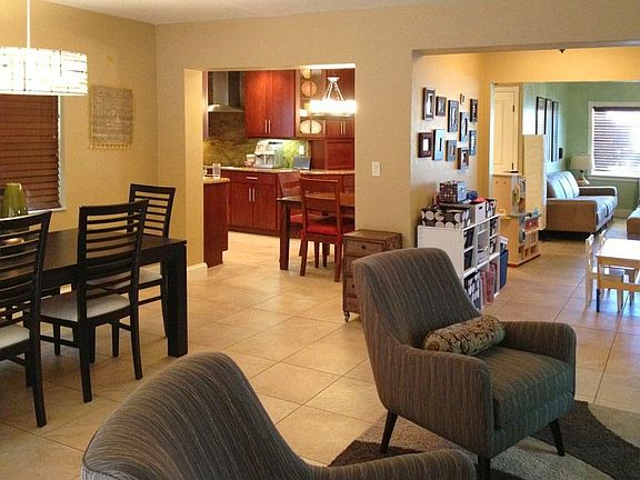 View towards kitchen from living room