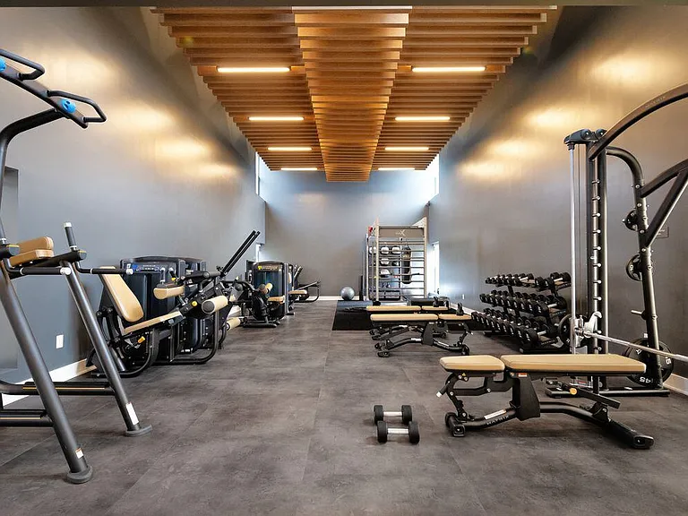 Fitness center with strength equipment