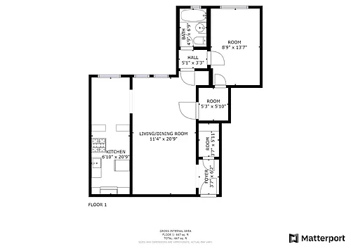 Floor plan 1 Bed