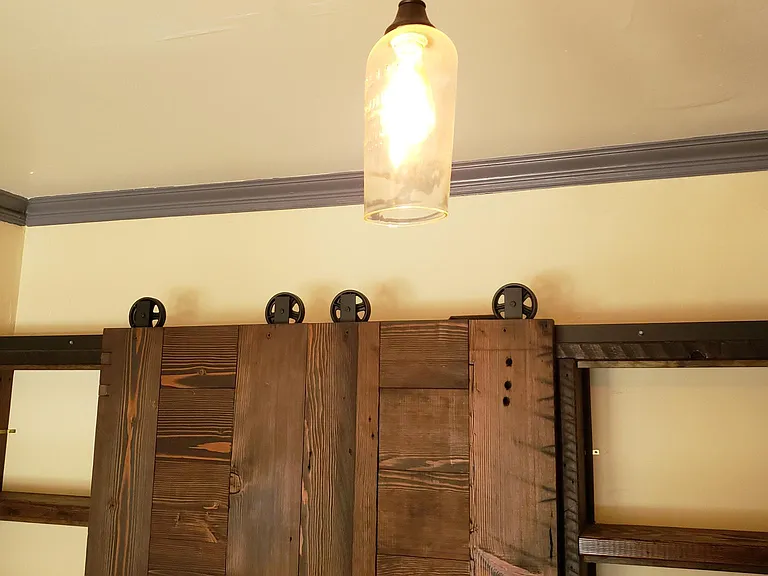 Bourbon Bottle Light in Living Room