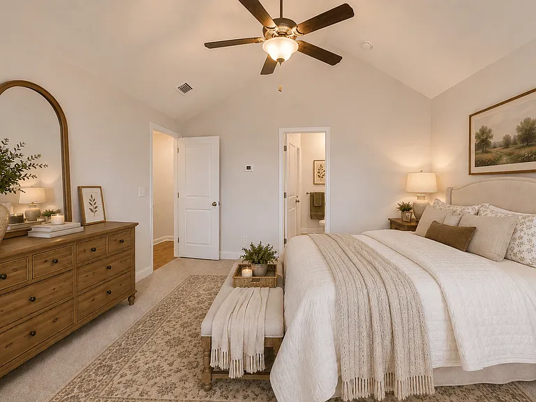 Retreat to a spacious primary suite where comfort, style, and tranquility come together effortlessly.