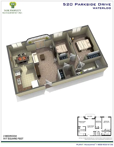 Floor plan Two Bedroom Apartment