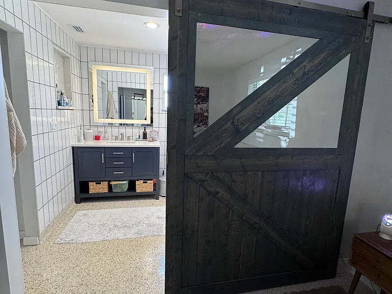 Primary bath barn door