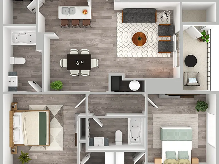 2 Bedroom | 2 Bath | 1070 SF 2 Bedroom | 2 Bath | 1070 SF