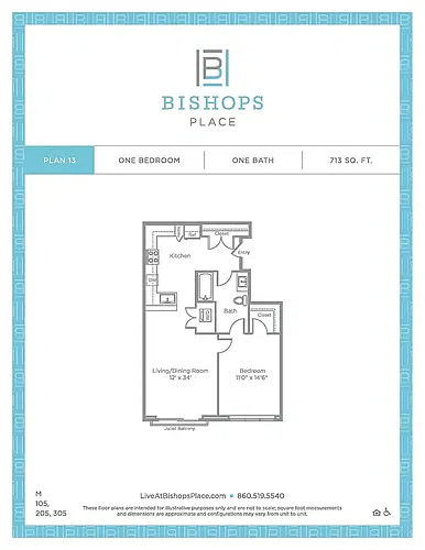 Floor plan One Bedroom B