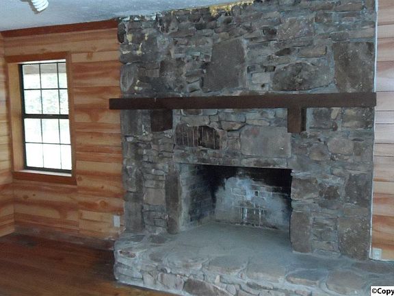 Stone fireplace