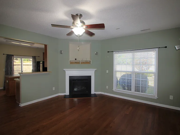 Living room with fireplace