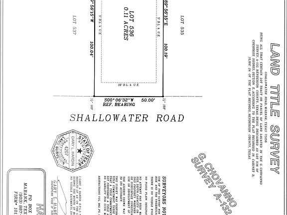 Lot is surveyed and pinned