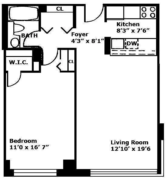 393 West 49 Street, New York, NY, 10019 photo #1 of 2: image of floorplan