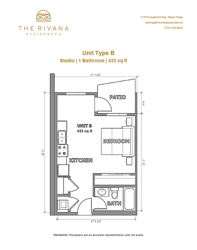 Floor plan Studio / 1-Bathroom