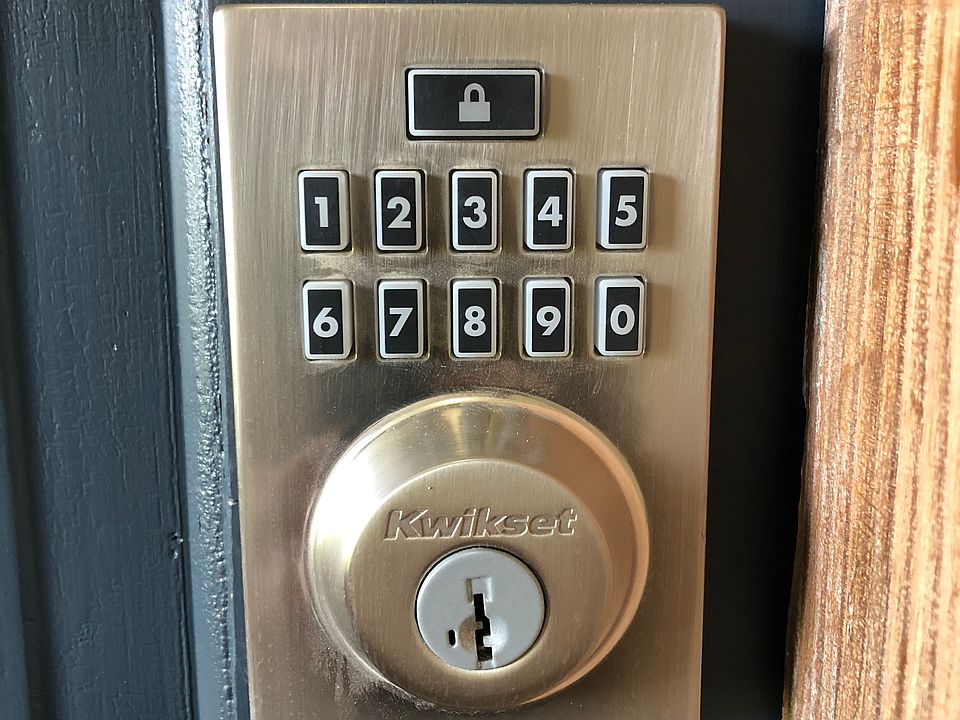 All doors have a keypad with your special code.