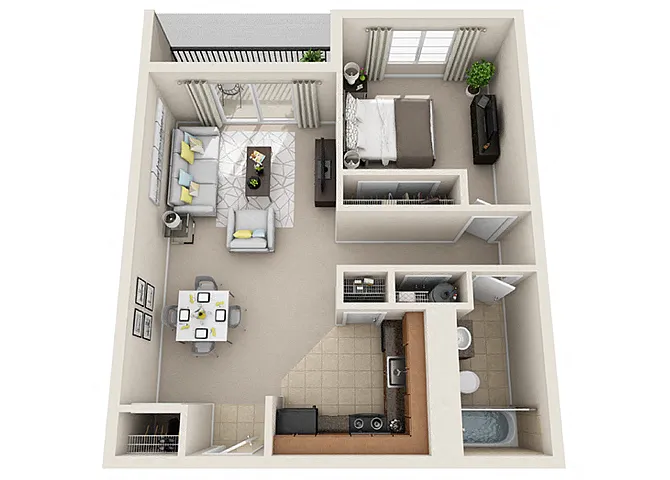 Floor plan 1 Bed 1 Bath
