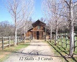 12 stall horse barn w/5 corrals
