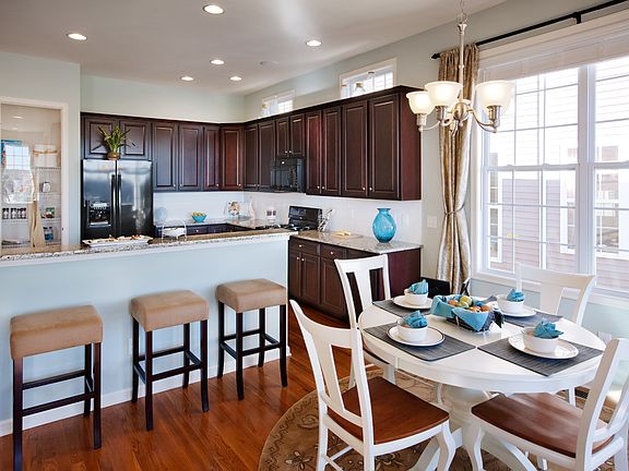 Kitchen with island and casual dining nook