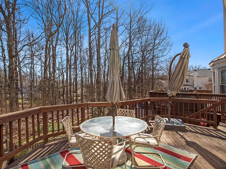Upper deck view of the wooded area (early Spring before the leaves fill in)