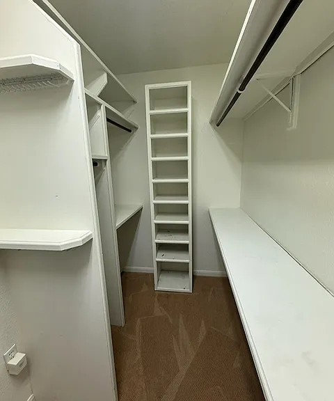 Side view of master closet