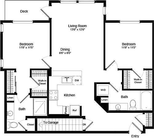 Floor plan Two Bed B-5 - Phase III