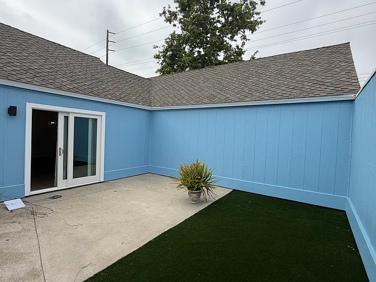 Courtyard facing residence