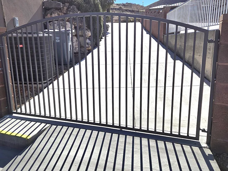 Private Driveway, yard fully fenced and gated.