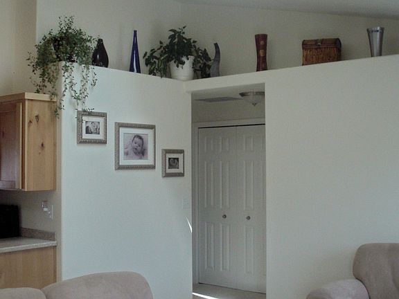 planter shelf & skylights in living room