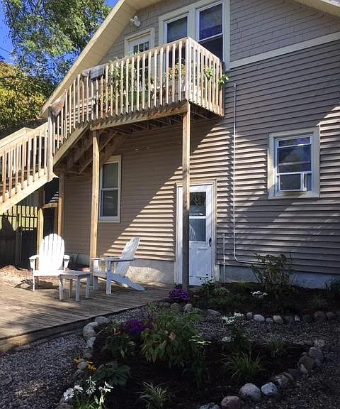 Private landscaped backyard