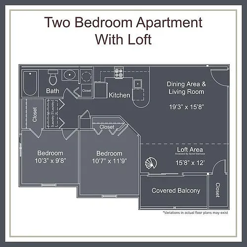 Floor plan 2 Bedroom Modern Loft