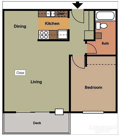 Floor plan one bedroom