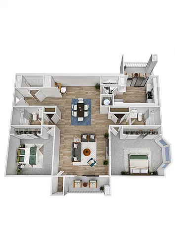 Floor plan Renovated Two Bed Two Bath