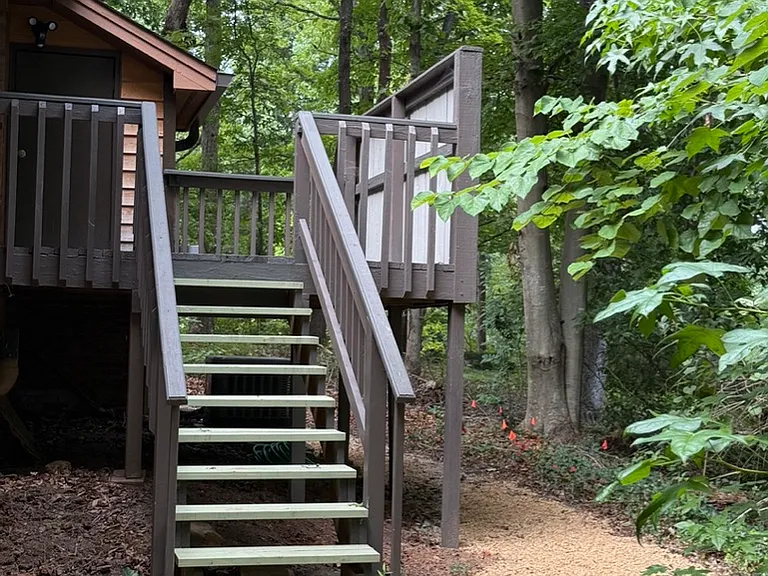 Steps to the private deck
