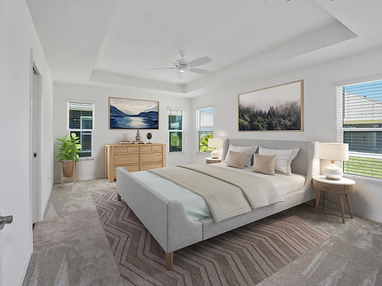 Master bedroom - virtually staged