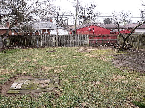 fenced backyard