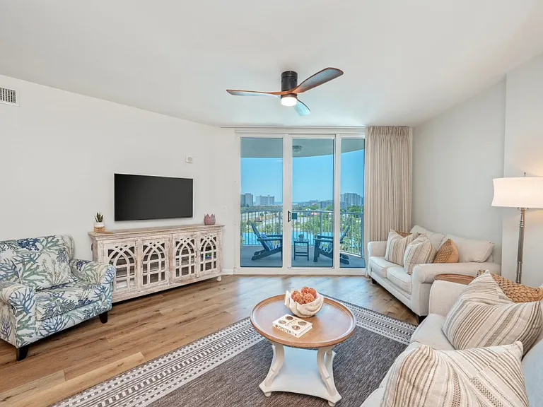Your private balcony has pool AND ocean views that you could also enjoy from right inside your living room.
