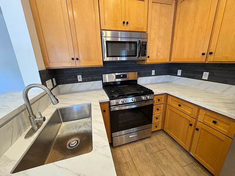 Farmstyle sink, oven, stove and microwave