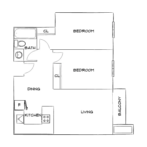 Floor plan Design 1B Premier 2